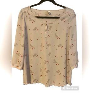 Disney by Lauren Conrad Bambi Thumper Blouse Size Small
